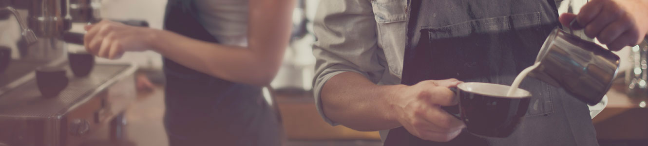 Close up of barista