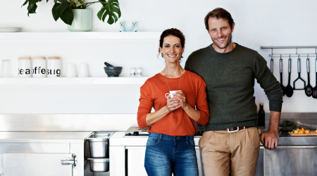 Couple in a modern kitchen