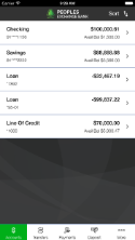 Account overview for mobile banking