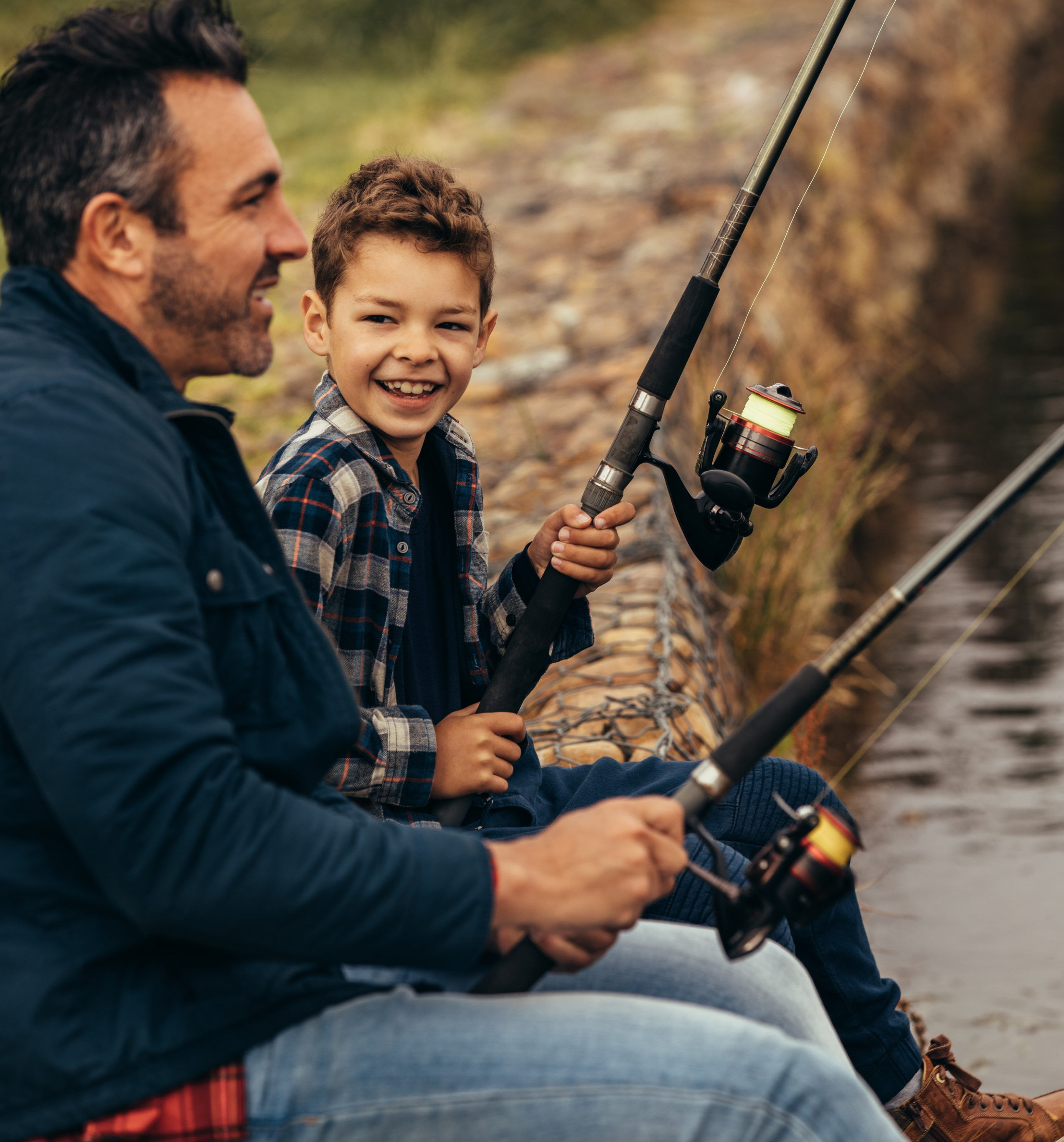 Father and son fishing